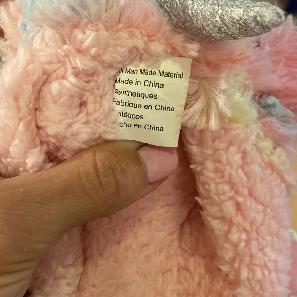 Pastel colorful unicorn fluffy soft comfy slippers girls size small 10.5 kids​